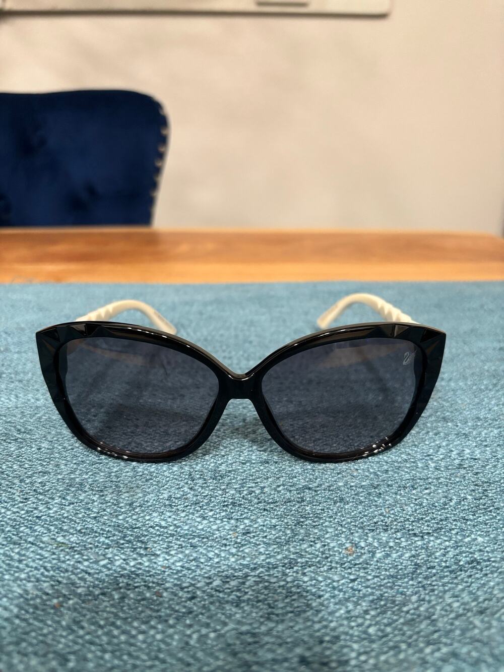 Swarovski White & Black Cat Eye Sunglasses